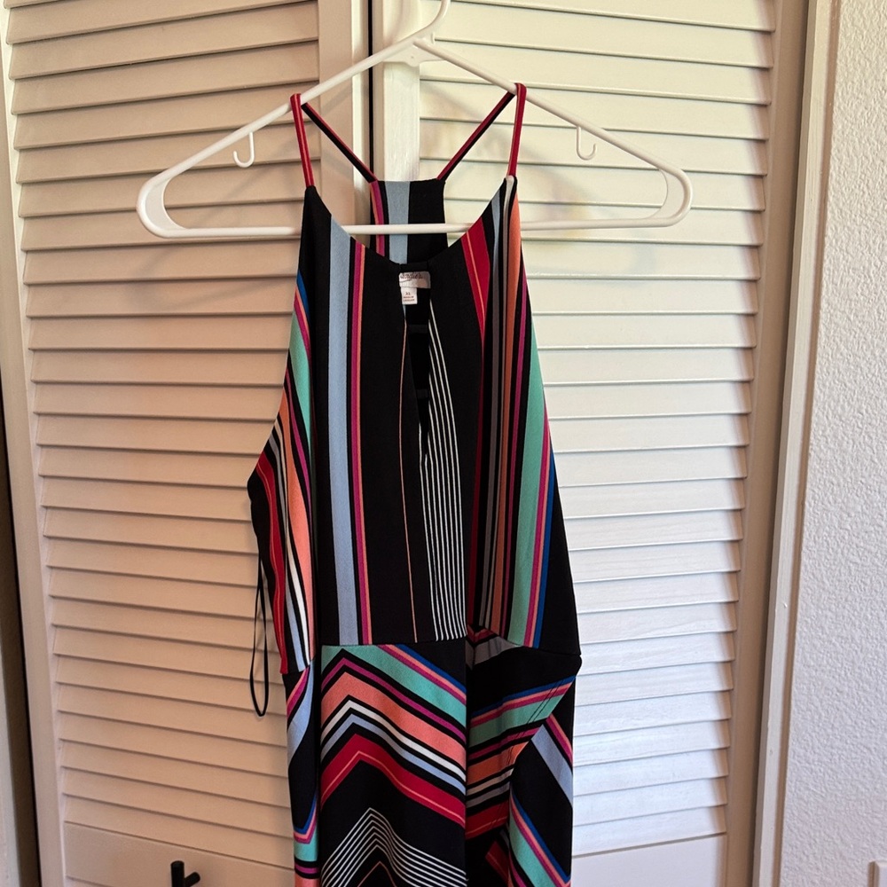 Candie's Black and Multicolor Striped Dress